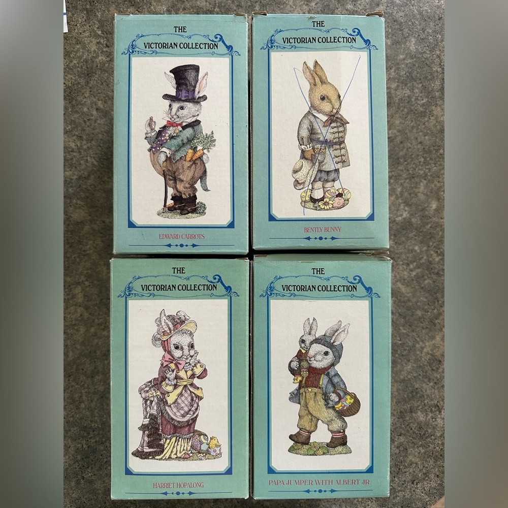 Victorian Collection Bunny Figurines Set